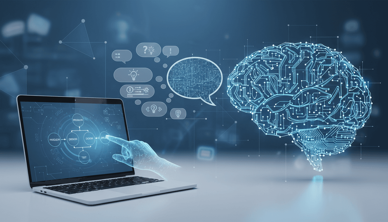 Tech interview: Visualizing a thought process diagram, emphasizing explanation over simple answers.
