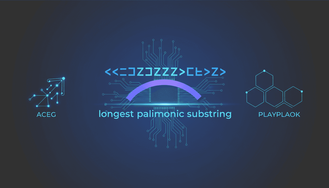 Iconic code snippet with 'Longest Palindromic Substring' title, suggesting an interview strategy guide.