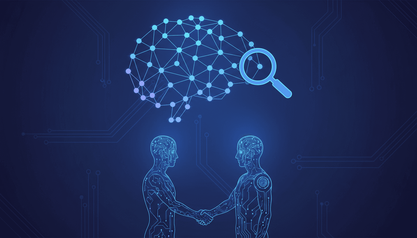 Man and computer shaking hands, symbolizing neural net interviews and what truly matters.
